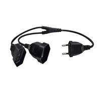 Toptekits Euro EU4.0 Male to Dual Female Splitter, EU CEE7/16 Male to Female Dual Output, 2 Ways Outlet Extension Cord European 2 Prong M/F Power Splitter Cable