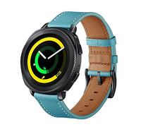 TopTen 20MM Genuine Leather Replacement Wrist Band Strap Bracelet Wristband Watch Band Compatible for Samsung Gear Sport/Galaxy Watch 42mm/Gear S2 Classic Smartwatch (Blue)
