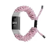 TopTen Watch Band Compatible for Fitbit Charge 2 Strap, Nylon Rope Bracelet Replacement Accessories Adjustable Wristband (Pink)
