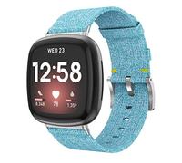 TopTen Watch Band Compatible for Fitbit Versa 3/ Sense Smartwatch, Nylon Fabric Bracelet Replacement Accessories Adjustable Wrist Strap (Blue)