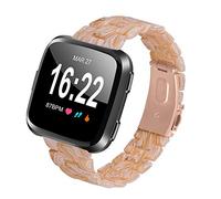 TopTen Watch Strap Compatible for Fitbit Versa 2/Versa/Versa Lite/Versa Special Edition Smartwatch, Resin Slim Bracelet Replacement Accessories Adjustable Wrist Band (N)