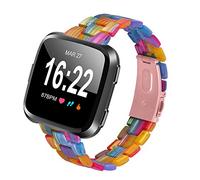TopTen Watch Strap Compatible for Fitbit Versa 2/Versa/Versa Lite/Versa Special Edition Smartwatch, Resin Slim Bracelet Replacement Accessories Adjustable Wrist Band (B)