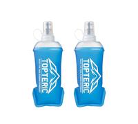 TOPTERIC Trail Running Water Bottle, Enjoy the Trail Running Experience, Blue (250ml-2 Pack)