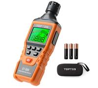 TopTes CT-300 Portable Carbon Monoxide Detector, CO Detector with Audible & Visual Alarm, 0-5000PPM, CO Alarm, Backlit LCD Screen, for Home, Car, Camping& Travel (Includes Battery x3) - Orange