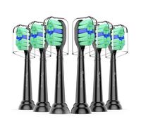 Toptheway Replacement Toothbrush Heads Compatible with Philips Sonicare Protectiveclean Dailyclean Plaque Control Electric Toothbrush 4100 5100 C2 W2 G2 Black, 6 Pack