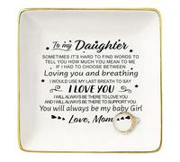 Topthink You Will Always Be My Baby Girl - Ceramic Jewelry Holder Ring Dish Trinket Tray - Daughter Gifts from Mom Or Dad - Birthday Graduation Christmas Gifts for Daughter-Daughter Gift