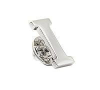 TOPTIE 26 Alphabet Letters A-Z Collar Brooch Label Pins Metal Suit Brooch Badge for Business Wedding- Silver Letter I
