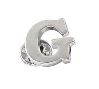 TOPTIE 26 Alphabet Letters A-Z Collar Brooch Label Pins Metal Suit Brooch Badge for Business Wedding- Silver Letter G