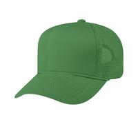 TOPTIE 5 Panel Trucker Hat Mesh Back Snapback Hat with Braid Adult-Kelly Green