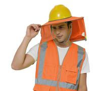 TOPTIE 50 Pack Hard Hat Sun Shield, Full Brim Mesh Sunshade with Visor, High Visibility with Reflective Strip