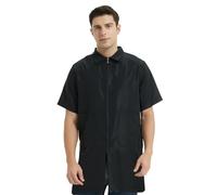 TOPTIE Barber Jacket Short-Sleeves Machine Washable Men's Coat Black Work Shirt-Black-L