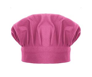 TOPTIE Chef Hat for Kid & Adult, Cotton Elastic Adjustable Kitchen Cooking Baking Hat-Hot Pink-M
