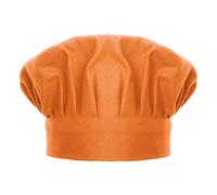 TOPTIE Chef Hat for Kid & Adult, Cotton Elastic Adjustable Kitchen Cooking Baking Hat-Orange-L