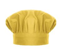 TOPTIE Chef Hat for Kid & Adult, Cotton Elastic Adjustable Kitchen Cooking Baking Hat-Yellow-L