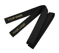 TOPTIE Custom Embroidered Karate Belt, Martial Arts TaeKwonDo Judo Rank Belt-Black-Size 0