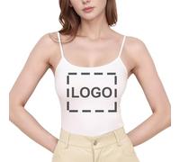 TOPTIE Custom Imprinted Women Tank Top Going Out Basic Cami Shirt Adjustable Spaghetti Straps Cool Touch Fabric-White-L