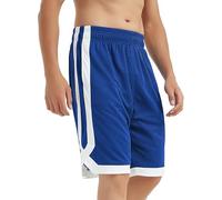TOPTIE Men's 7" Mesh Basketball Shorts with Pockets, 2-Tone Active Athletic Shorts, Workout Shorts for Adult-NavyBlue-XXL