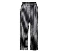 TOPTIE Men's Black Stripe Cargo Style Kitchen Work Chef Pant