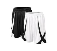 TOPTIE Men's Lounge Walking Shorts Pajama Active, for Football MMA, No Pockets-2 Pack Black/White-L
