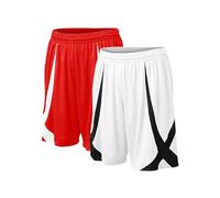 TOPTIE Men's Lounge Walking Shorts Pajama Active, for Football MMA, No Pockets-2 Pack Red/White-XXL