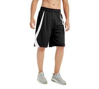 TOPTIE Men's Lounge Walking Shorts Pajama Active, for Football MMA, No Pockets-Black-XL