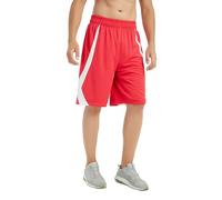TOPTIE Men's Lounge Walking Shorts Pajama Active, for Football MMA, No Pockets-Red-L
