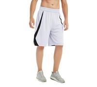 TOPTIE Men's Lounge Walking Shorts Pajama Active, for Football MMA, No Pockets-White-XL