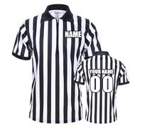 TOPTIE Men's Pro-Style Referee Shirt with Zipper Personalized with Names, Numbers and Personalized Messages-Printing-XL