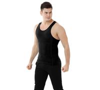 TOPTIE Mens Slimming Vest Body Shaper Sleeveless Compression Shirt for Men-Black-XXL