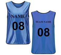 TOPTIE Personalised Soccer Pinnies Scrimmage Training Vest Custom Football Jersey Sports Bibs for Adults and Youth-NavyBlue-L