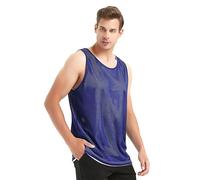 TOPTIE Reversible Basketball Jerseys Men's Tank Top Mesh Tank Lacrosse Jersey for Adult Youth-Purple/White-XL