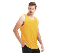 TOPTIE Reversible Basketball Jerseys Men's Tank Top Mesh Tank Lacrosse Jersey for Adult Youth-Yellow/White-XXL