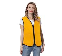 TOPTIE Supermarket Uniform Vest Zipper Volunteers Event Vest Unisex Waistcoat-Yellow-4XL