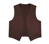 TOPTIE Unisex Brown Vest - No Pocket, No Button, Pull-On - Adult Staff/Volunteer Uniform - S (32" Chest) to 3XL