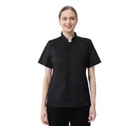 TOPTIE Women's Essential Snap Chef Coat Restaurant Cook Jacket Uniform Shirt