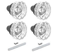 ToPToToo 2 Sets Glass Door Knobs Interior, Old Style Door Knob Replacement, Vintage Crystal Door Knobs, Antique Mortise Door Knobs, Matte Black Finish