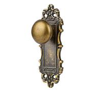 ToPToToo Antique Brass Dummy Door Knob Interior, Antique Old Style Door Knob Replacement for Closet Vintage Bifold Cabinet Dummy Door Handles No Lock,2 Pack