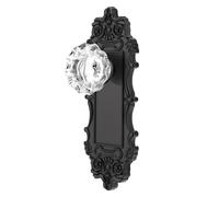 ToPToToo Door Knob for Interior, Matte Black, Antique Look, Single Sided, Glass, Cabinet Door Knobs, Replacement, Vintage Crystal, Cabinet Door Handles, Without Lock, 2 Pieces