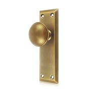 ToPToToo Dummy Door Knob Interior, Inactive Door Knobs for Closet, Antique Bifold Door Knobs Replacement, Single-Side Dummy Old Style Door Handle, Antique Brass, 2 Pack