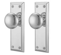 ToPToToo Dummy Door Knob Interior, Inactive Door Knobs for Closet, Antique Bifold Door Knobs Replacement, Single-Side Dummy Old Style Door Handle, Satin Brushed Nickel, 2 Pack
