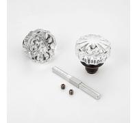 ToPToToo Glass Door Knobs Interior, Old Style Door Knob Replacement, Vintage Crystal Door Knobs, Antique Mortise Door Knobs, Oil Rubbed Bronze Finish