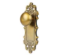 ToPToToo Vintage Brass Dummy Door Knob Interior, Antique Old Style Door Knob Replacement for Closet Vintage Bifold Cabinet Dummy Door Handles No Lock,2 Pack