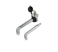 TOPTOW 63530C Trailer Hitch Receiver Lock, 1/2 & 5/8 inch Diameter, Heavy Duty Bent Locking Pin, Chrome