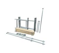 Toptower Classic Scaffolding Tower 3.8m (Working Height) 4' x 2'6" Base Size DIY Galvanised Scaffold Tower with Platform Boards & Stabilisers (Pair)
