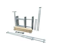 Toptower Classic Scaffolding Tower 4.65m (Working Height) 4' x 2'6" Base Size DIY Galvanised Scaffold Tower Basic Kit with Platform Boards & Stabilisers)