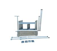 Toptower Classic Scaffolding Tower 6.3m (Working Height) 4' x 4' Base Size DIY Galvanised Scaffold Tower (Basic Kit with Platform Boards & Stabilisers)