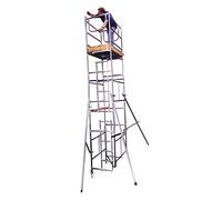 Toptower Classic Scaffolding Tower 6.5m (Working Height) Narrow DIY Scaffold Tower Comprehensive Kit In djustable Castors & Stabilisers. Galvanised Steel Finish.