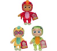 Toptoys2u Bargain Bundles Co-Comelon Super Soft 21cm Gift Quality Plush Toy Bundle - Pack of 3, Set 2 - Dino Nina, Dino Bella, & Dino Nico