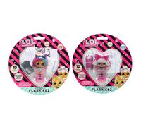 Toptoys2u Bargain Bundles LOL Flash'Eez Collectible Mini Light-Up Toy Figures with Lanyard Accessory - Twin Pack - Splatters & Diva