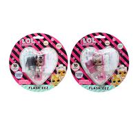 Toptoys2u Bargain Bundles LOL Flash'Eez Collectible Mini Light-Up Toy Figures with Lanyard Accessory - Twin Pack - Snuggle Babe & Kitty Queen